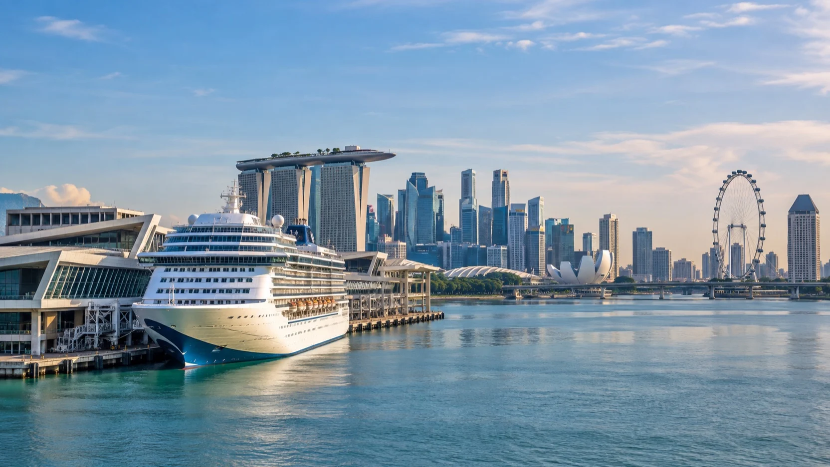 Cruise ship at Marina Bay Cruise Centre Singapore