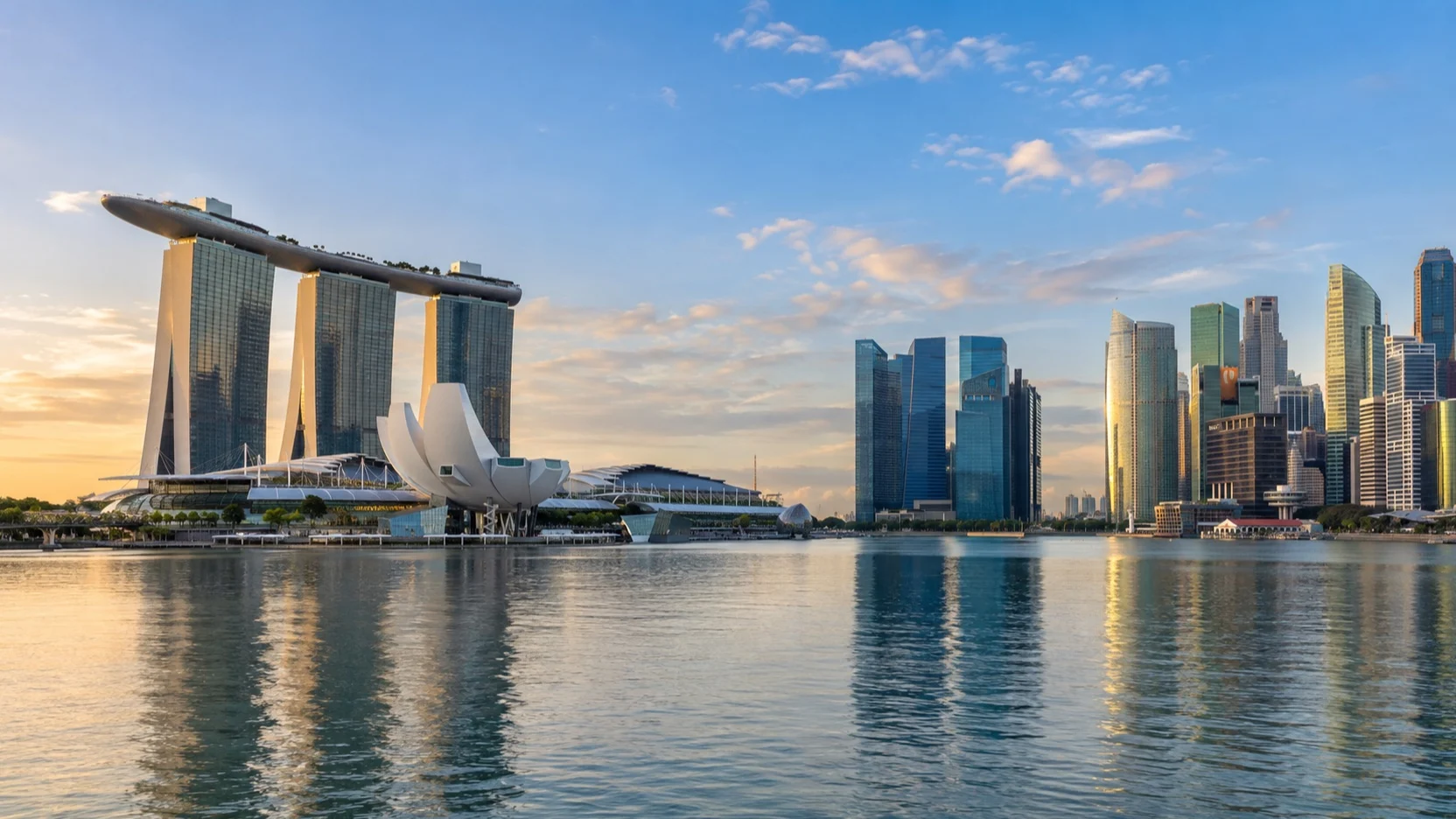 Marina Bay Sands and the Singapore waterfront skyline