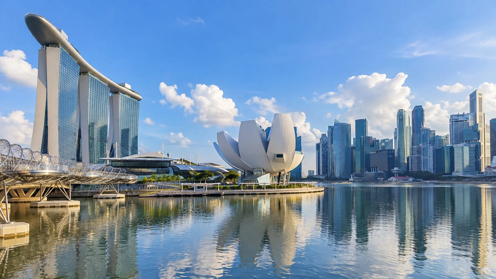 Marina Bay waterfront skyline in Singapore