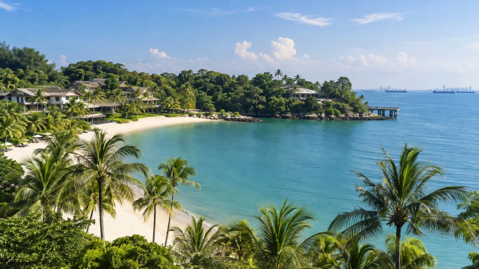 Sentosa Island beachfront resort district
