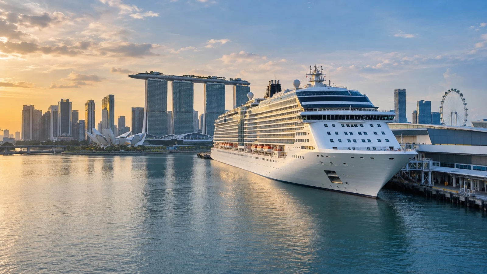 World cruise ship at Singapore terminal