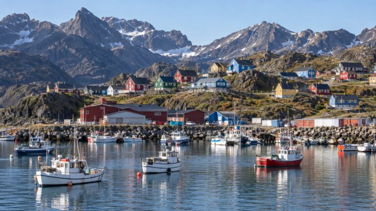 Sisimiut's harbor and colorful houses
