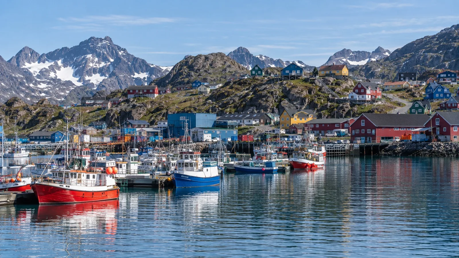 Sisimiut Greenland town harbor