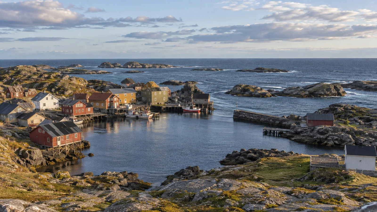 Nyksund fishing village and rugged outer coast in Vesterålen