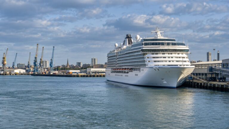 Cruise ship docked at a Southampton Water terminal