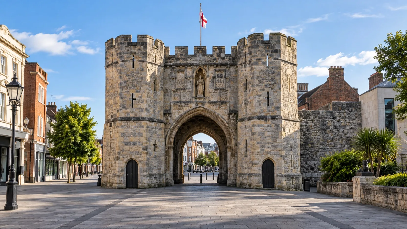 The medieval Bargate gateway in Southampton city center