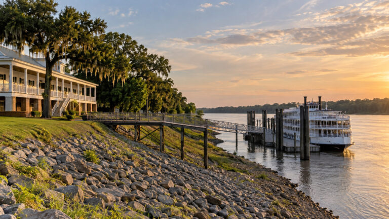 St. Francisville Mississippi river-cruise landing