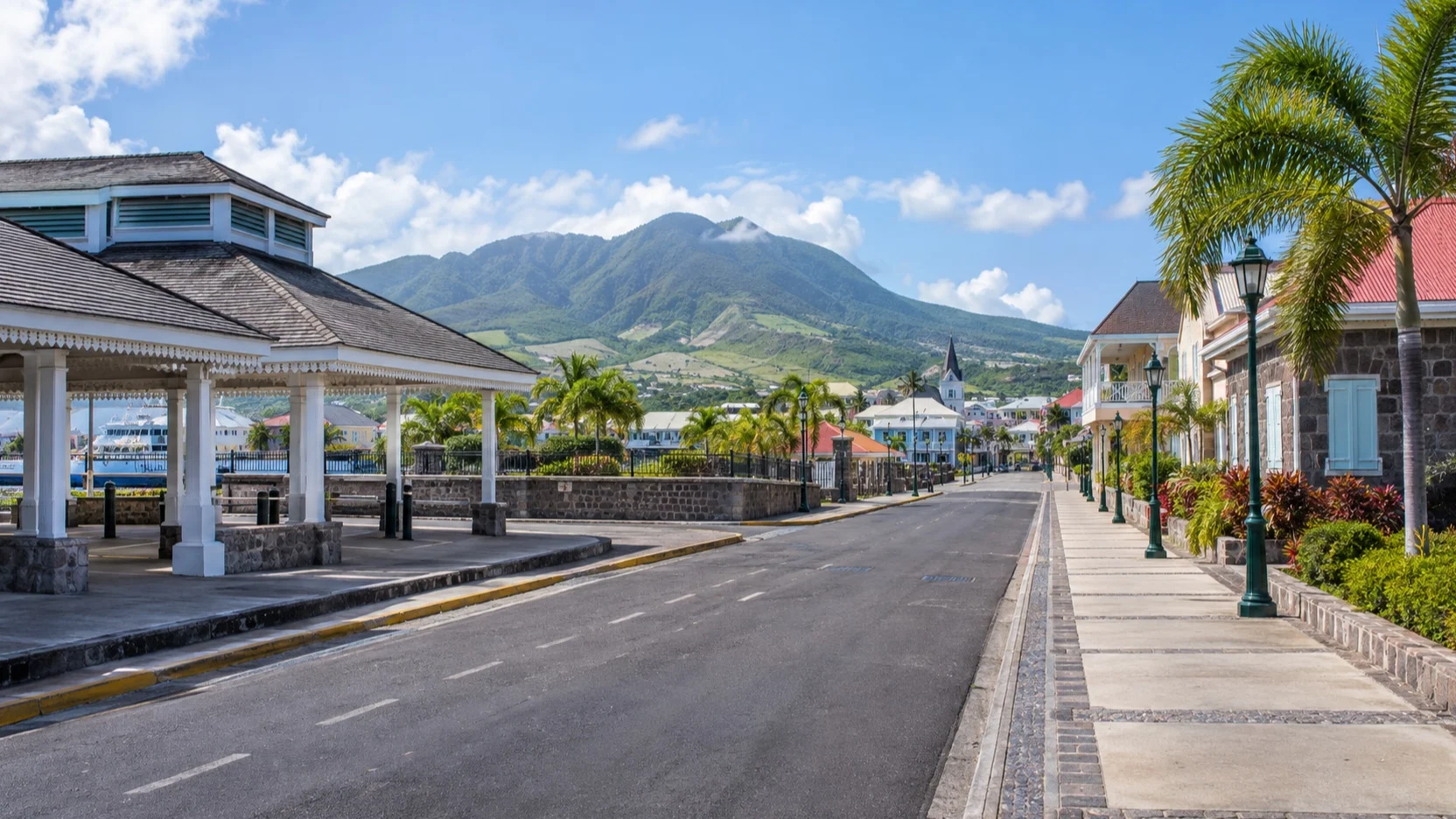 Quiet Port Zante taxi area near downtown Basseterre