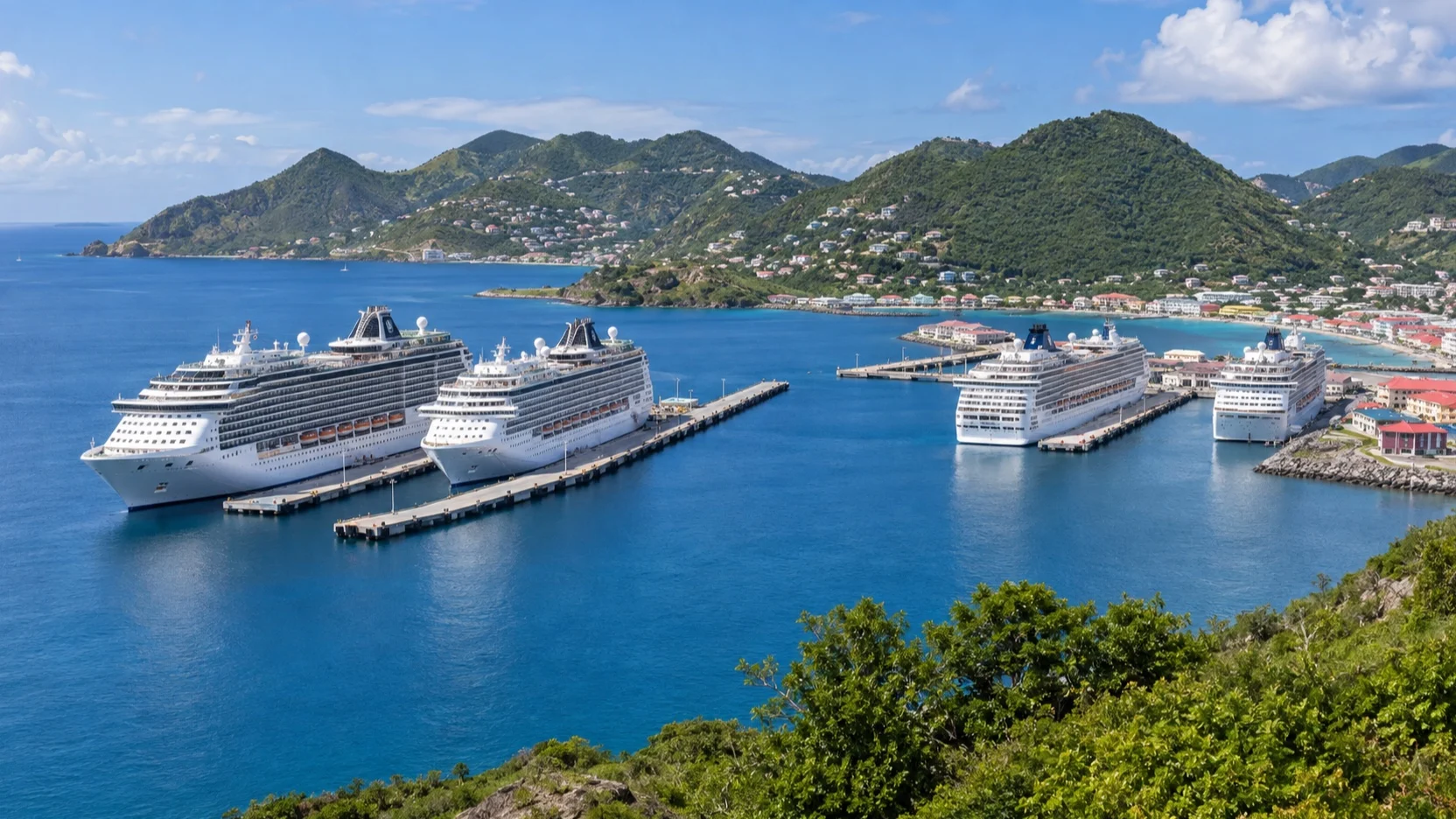 Cruise piers at Pointe Blanche on St Maarten