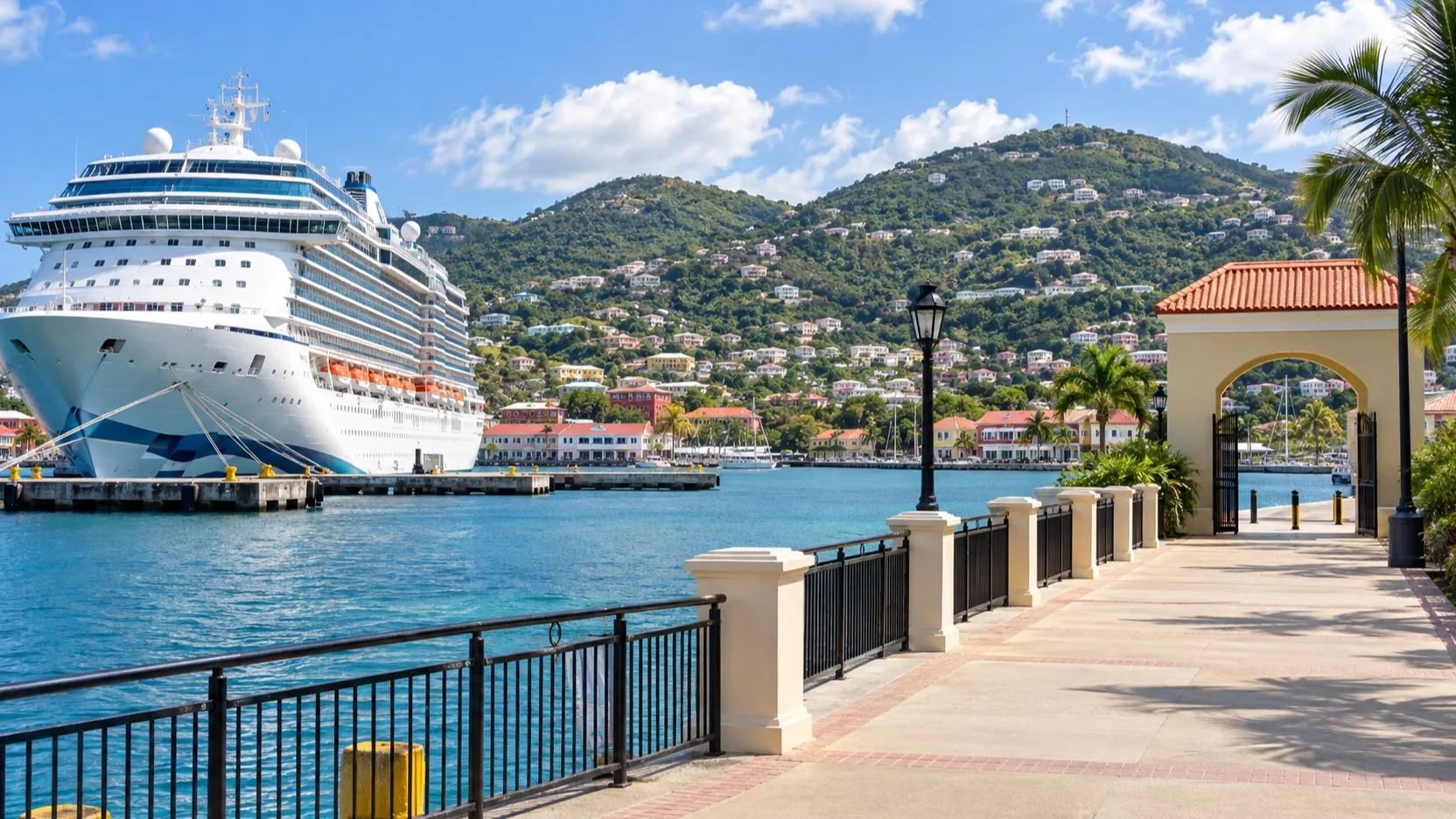 Cruise ship at the Charlotte Amalie berth on St. Thomas