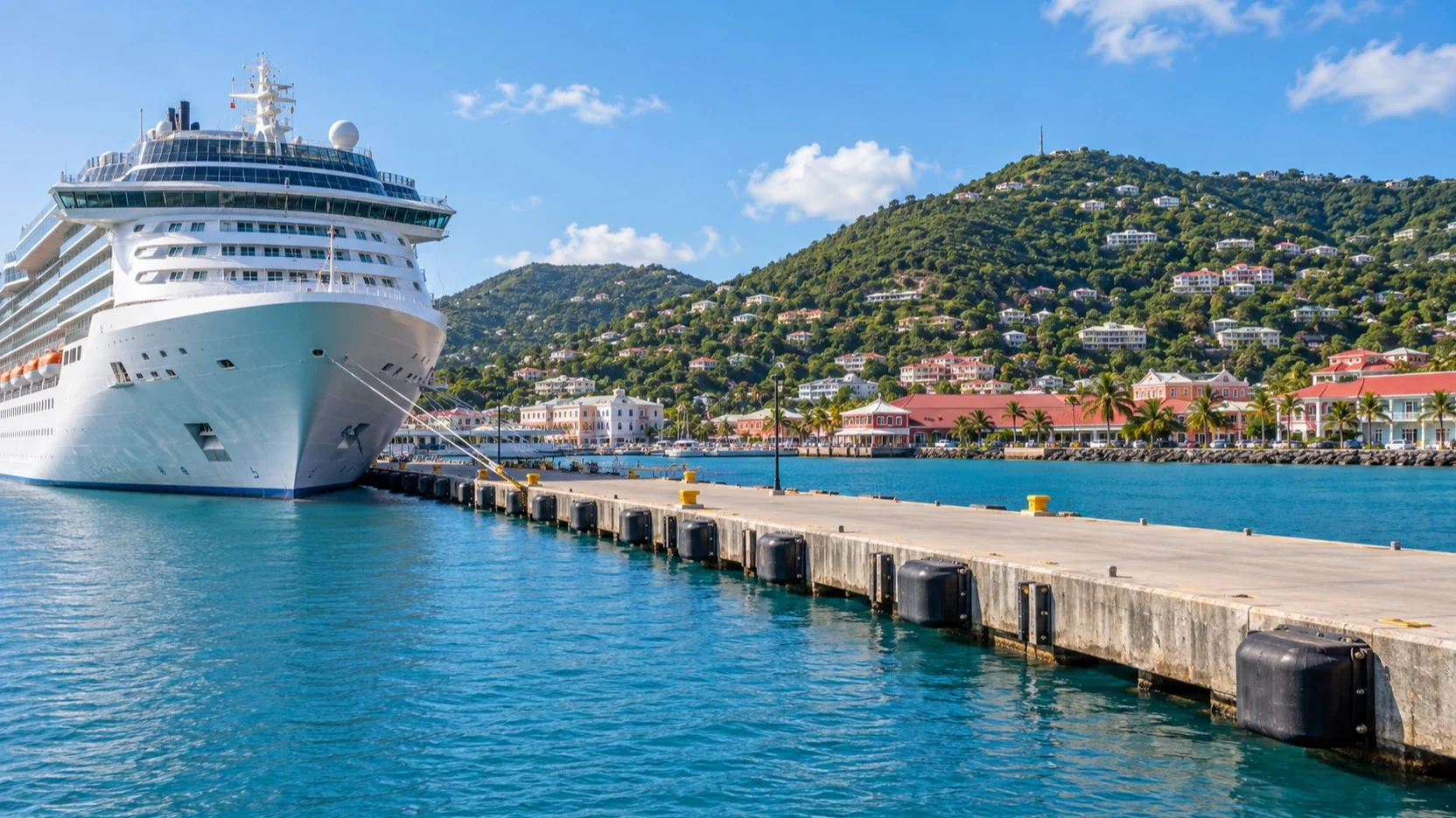 Cruise ship at the Charlotte Amalie pier on St. Thomas