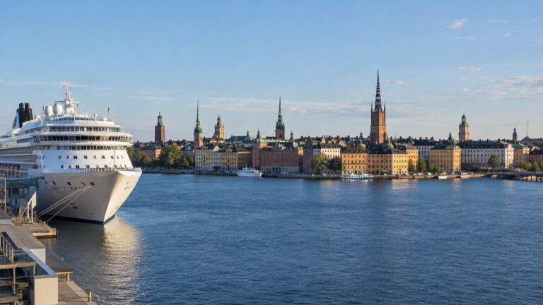 Cruise ship across the water from Stockholm’s Gamla Stan