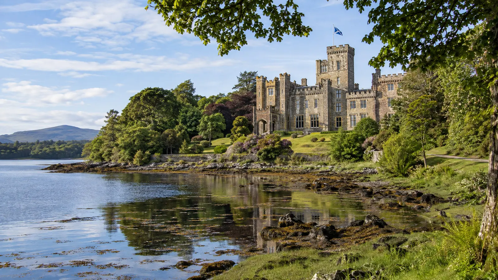 Lews Castle and its wooded grounds in Stornoway