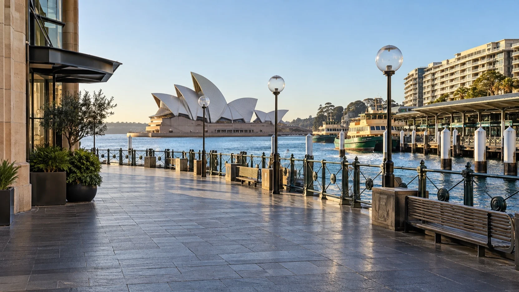 Level waterfront promenade at Sydney's Circular Quay