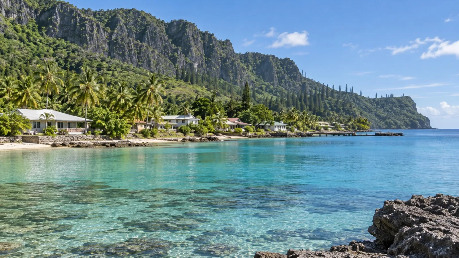 Tadine waterfront on Maré island, New Caledonia