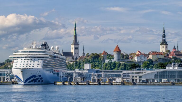 Cruise ship at Tallinn Old City Harbour near the Old Town