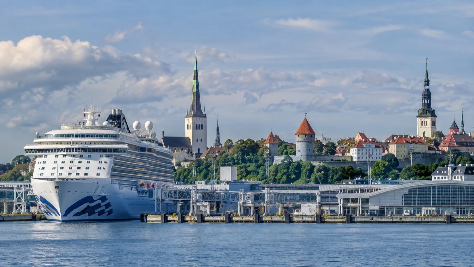 Cruise ship at Tallinn Old City Harbour near the Old Town