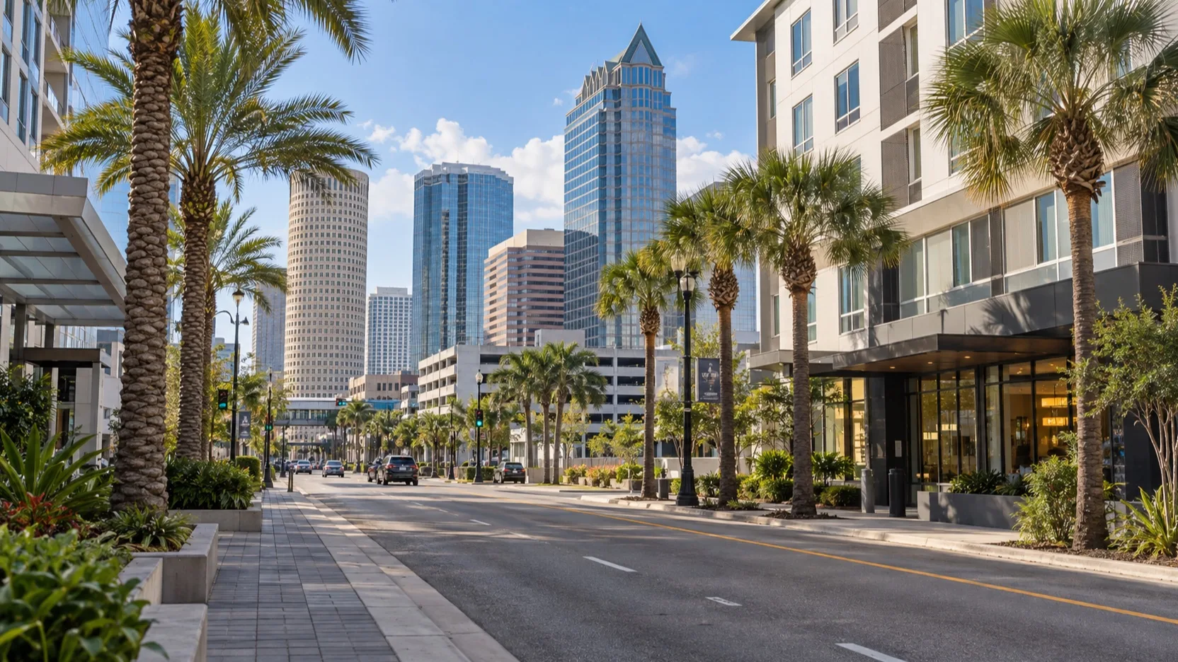 Downtown Tampa hotel district near East Tyler Street