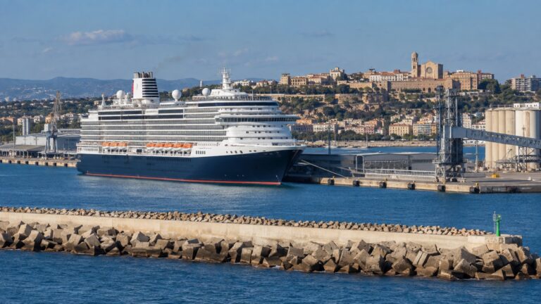 Cruise ship at Tarragona port berth