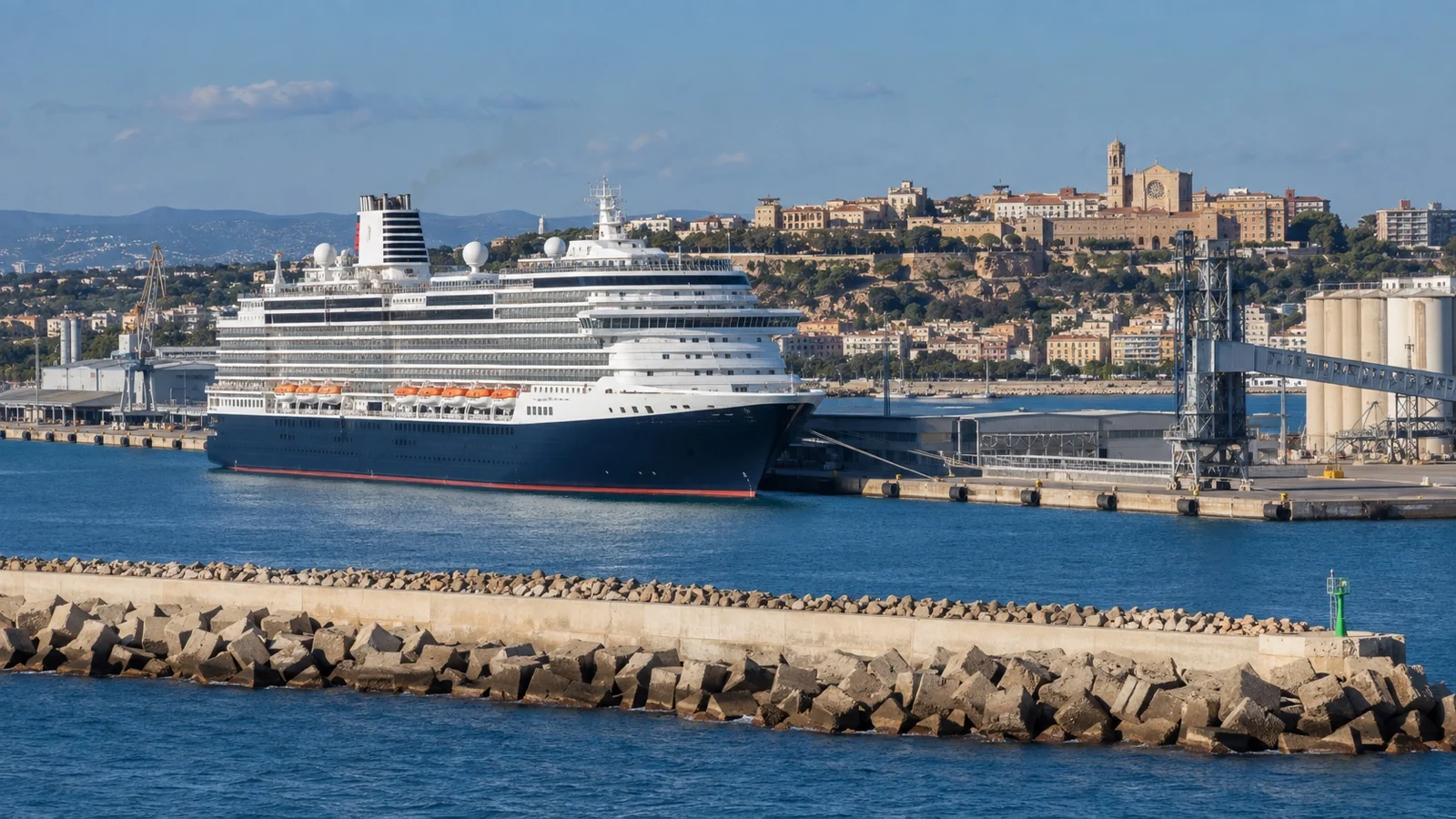 Cruise ship at Tarragona port berth