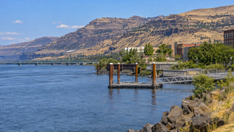 The Dalles riverfront on the Columbia River