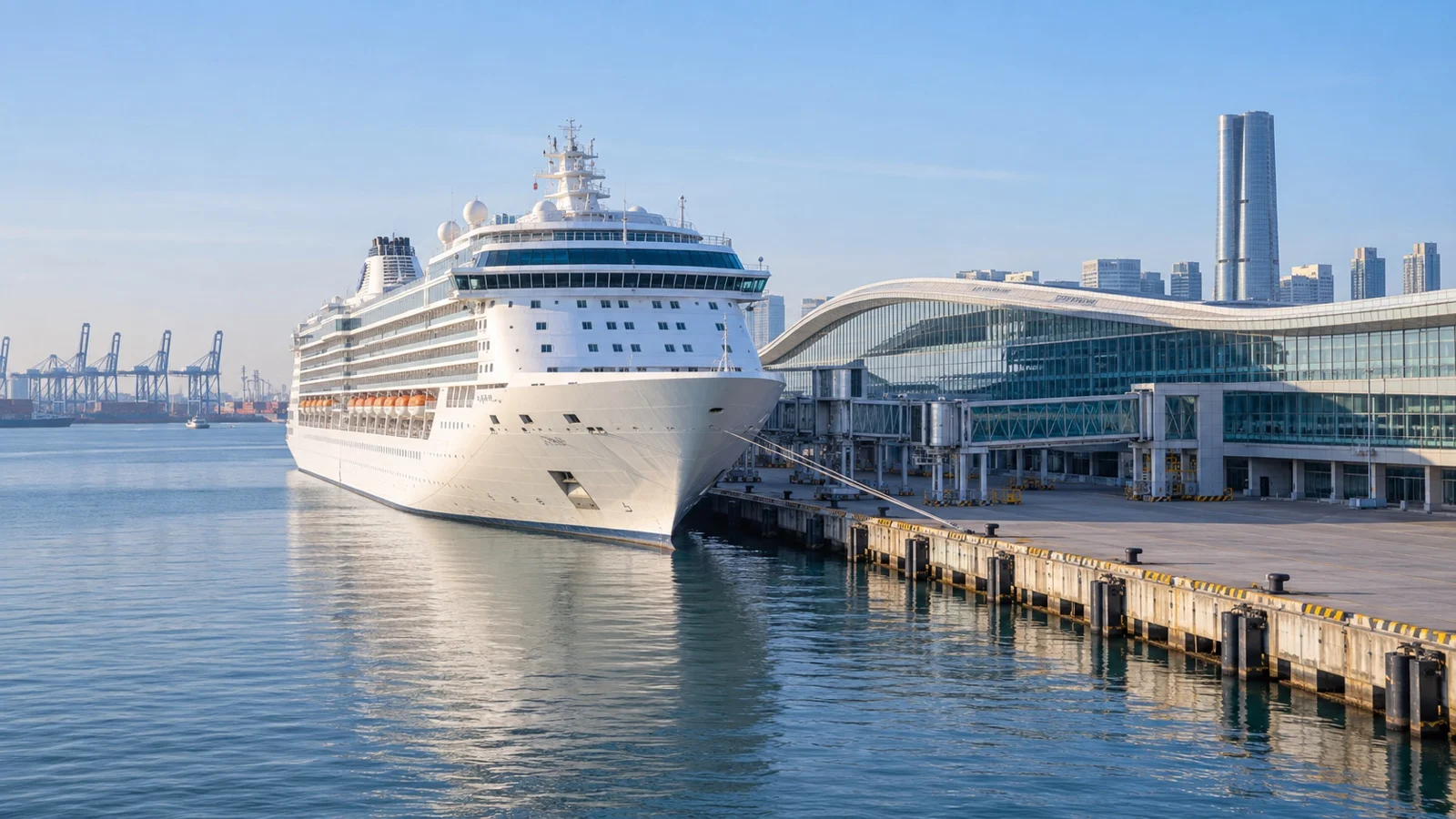Cruise ship at Tianjin International Cruise Home Port in Binhai