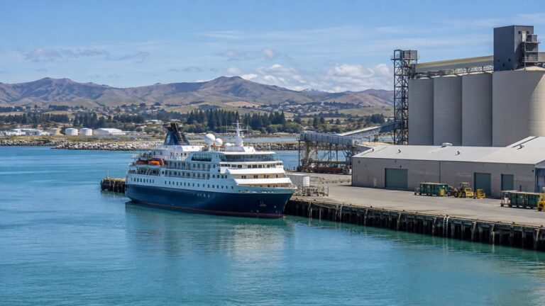 Cruise ship at PrimePort Timaru New Zealand