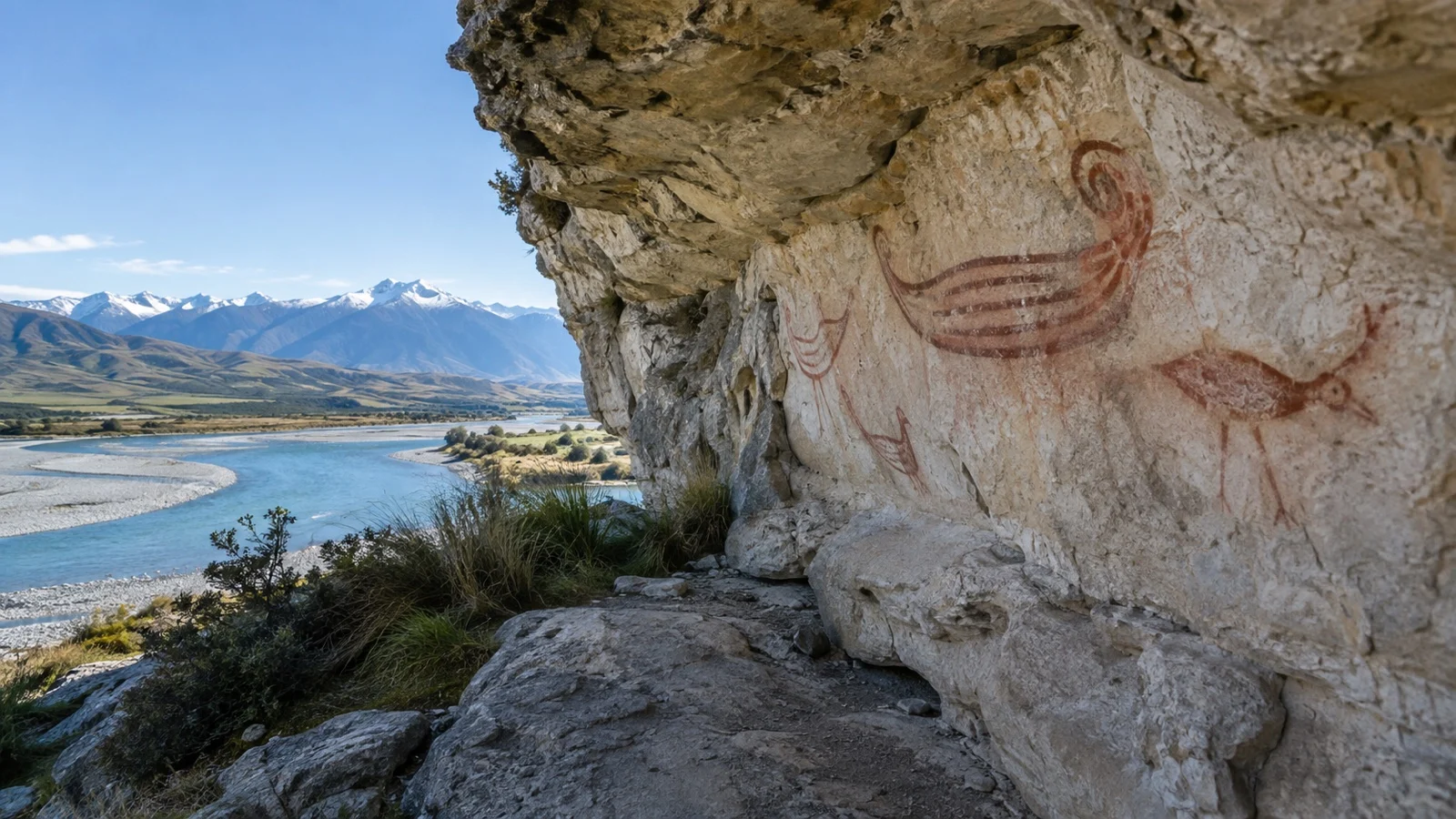 Māori rock art site near Timaru