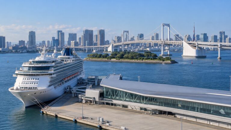 Cruise ship at Tokyo International Cruise Terminal in Odaiba