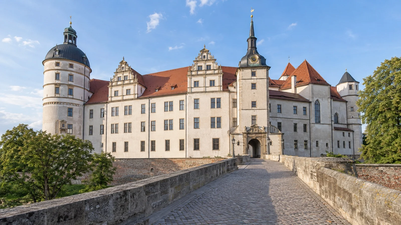 Renaissance facade of Hartenfels Castle in Torgau