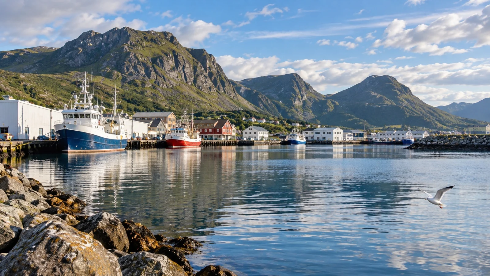 Fosnavåg harbor on Herøy