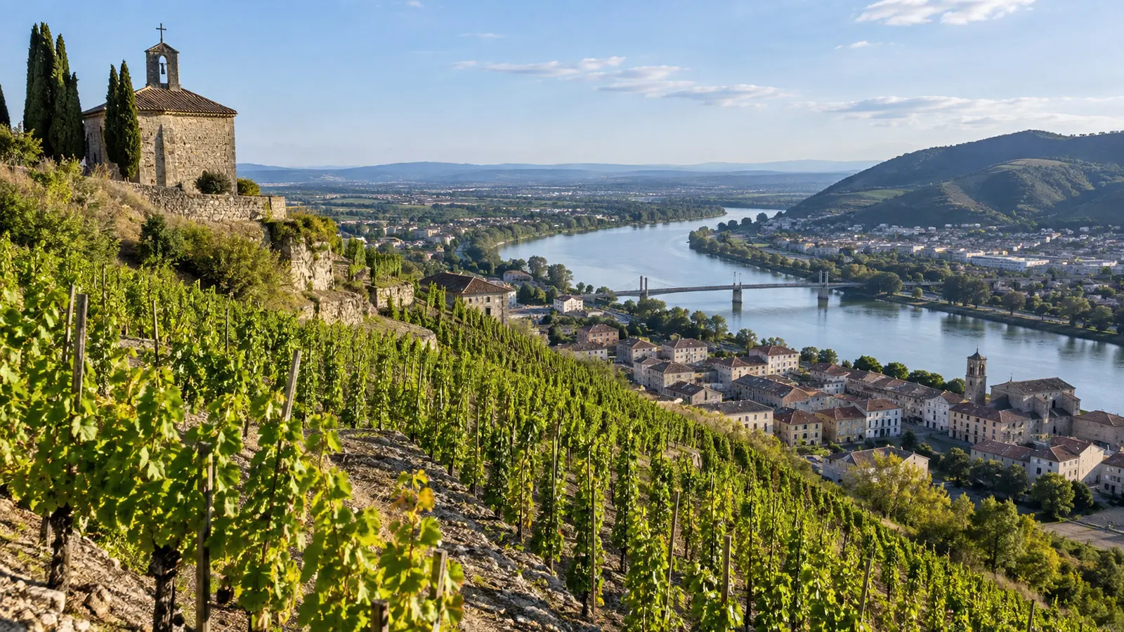 Hermitage vineyards above Tain-l'Hermitage