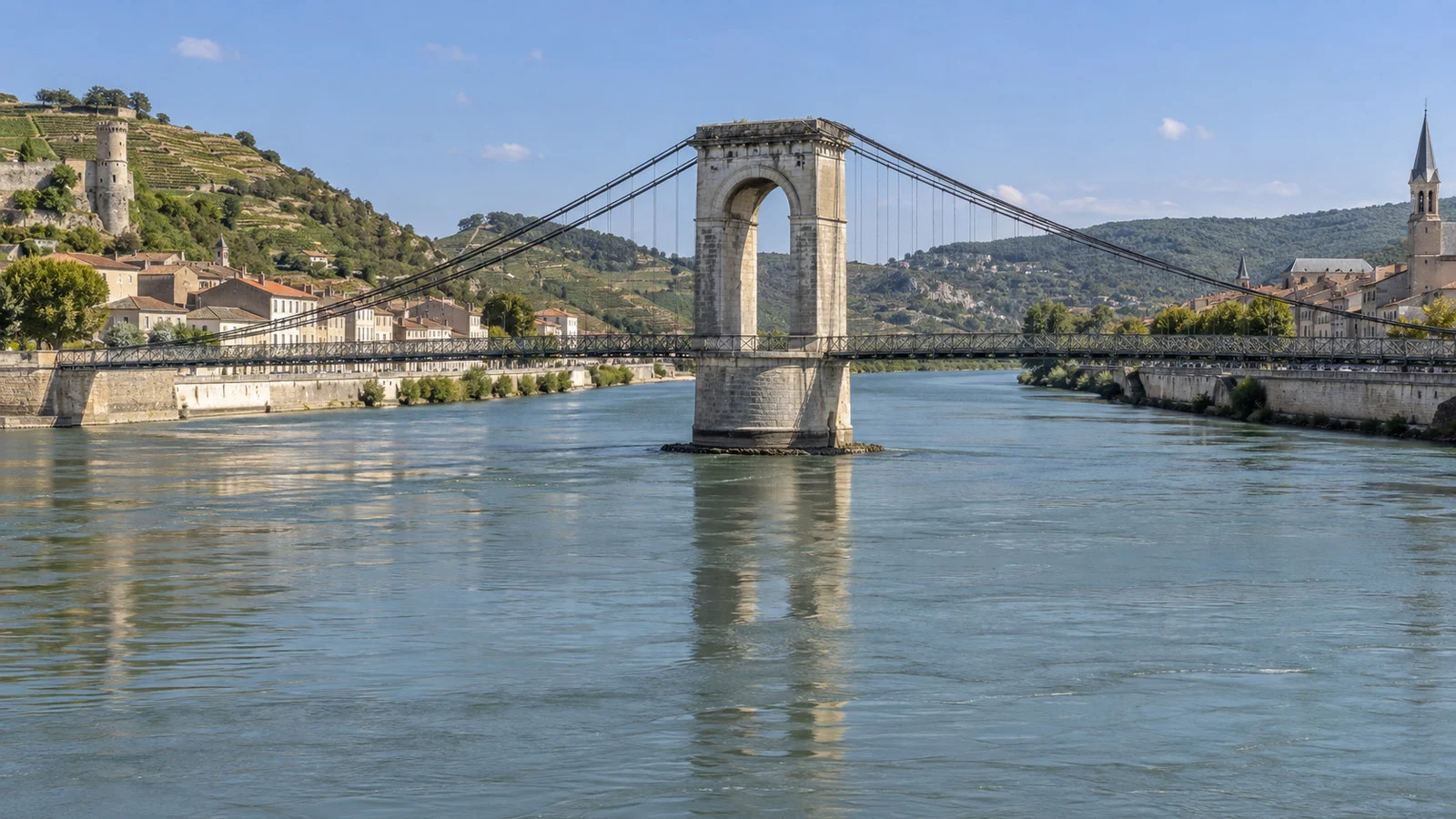 Marc Seguin suspension footbridge linking Tournon and Tain