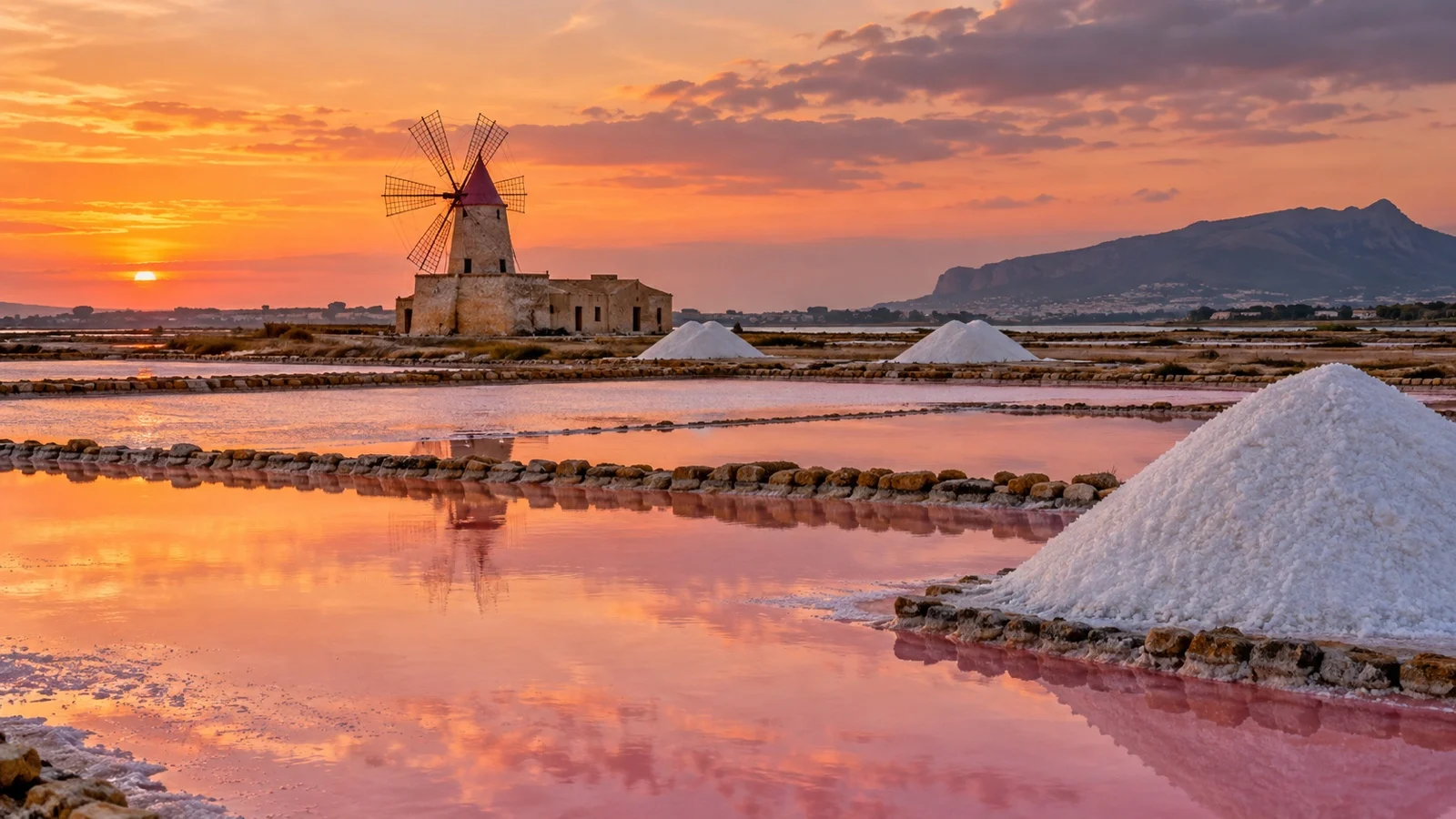 Salt pans and windmills south of Trapani