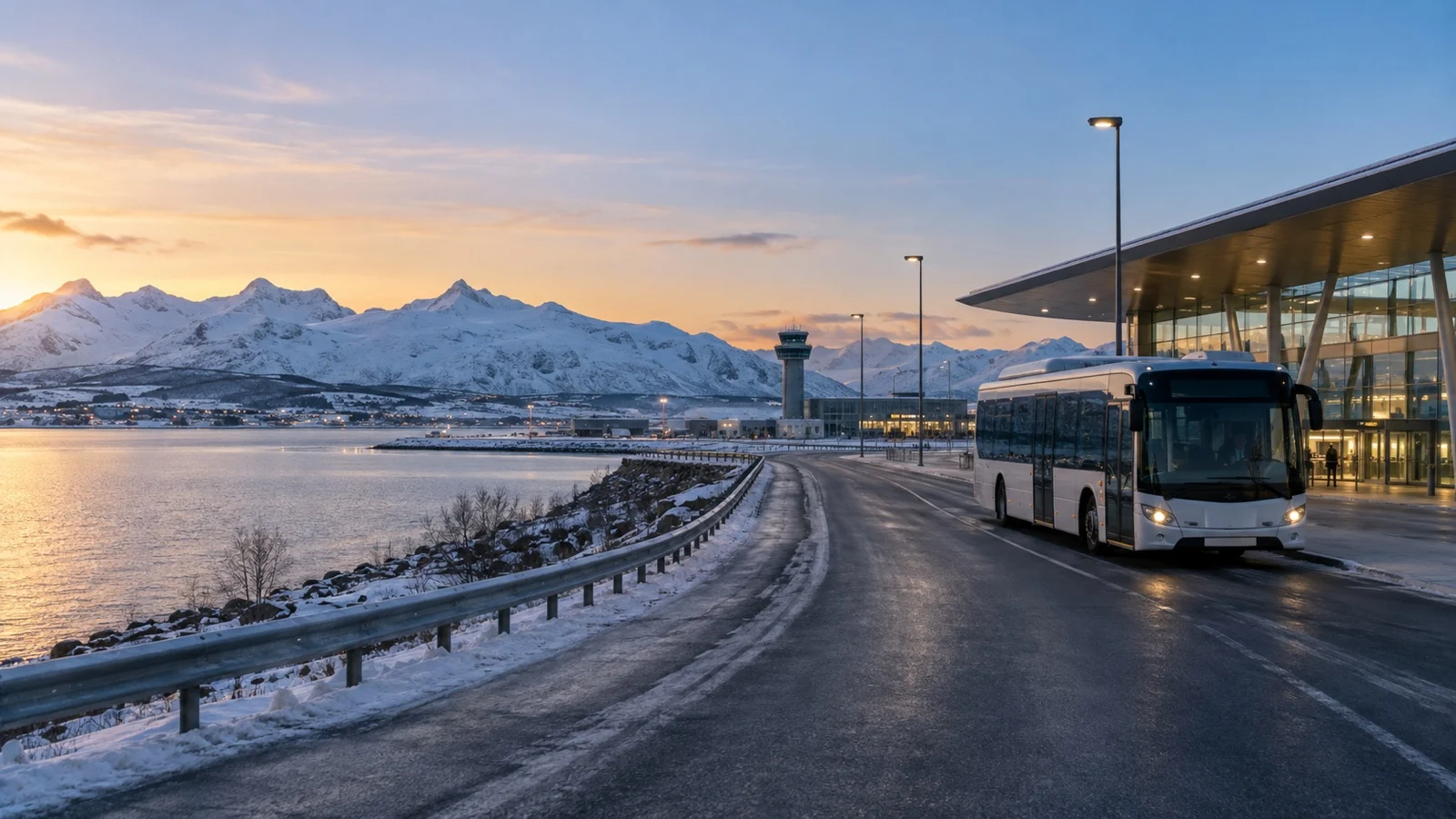 Tromsø airport approach toward cruise hotels