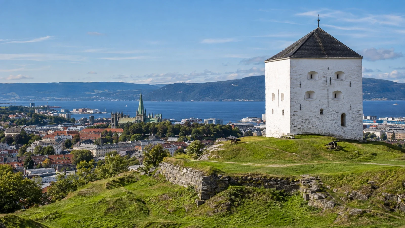 Kristiansten Fortress on a hill above Trondheim