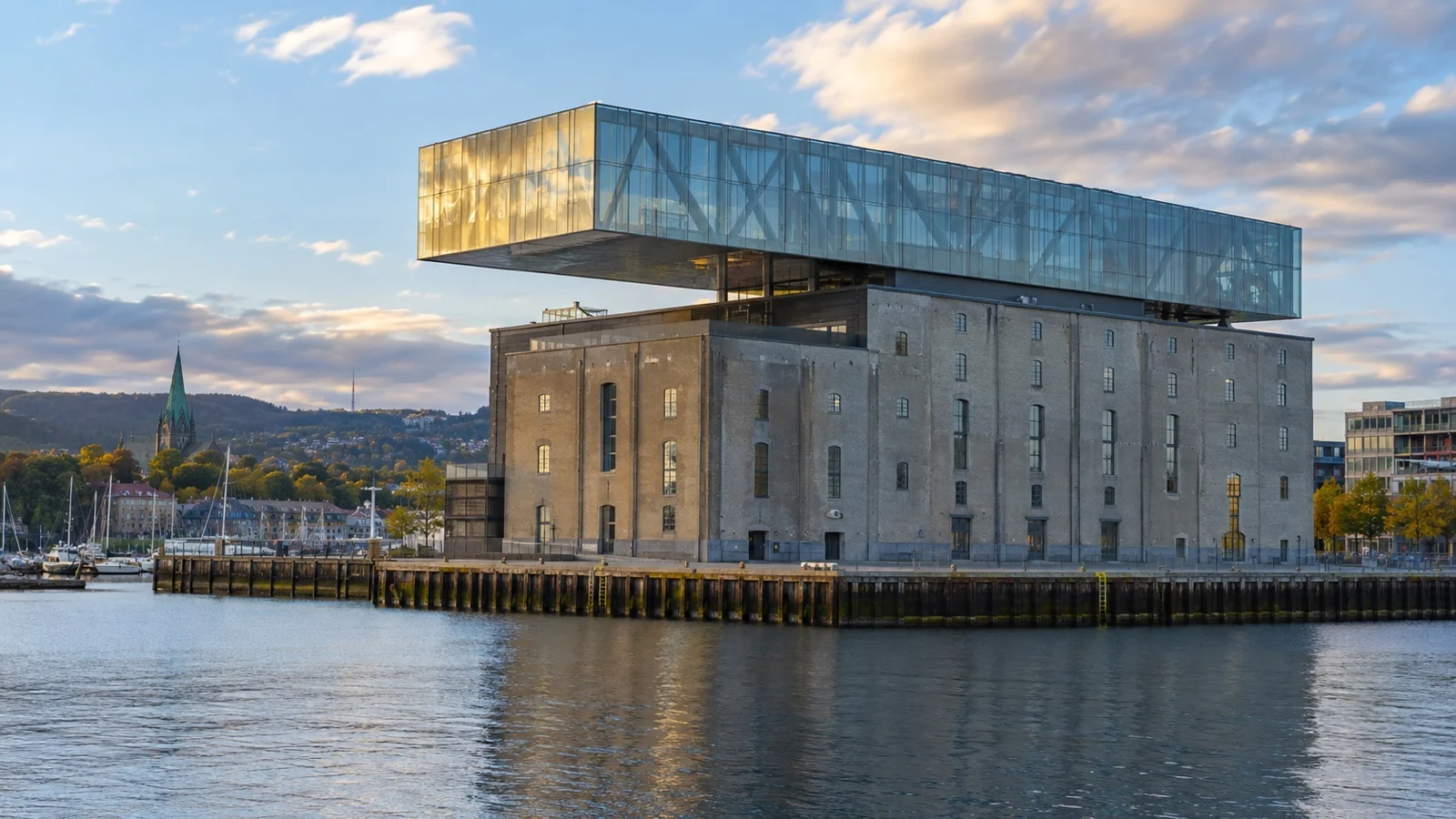 Rockheim museum building on Trondheim's Brattøra waterfront