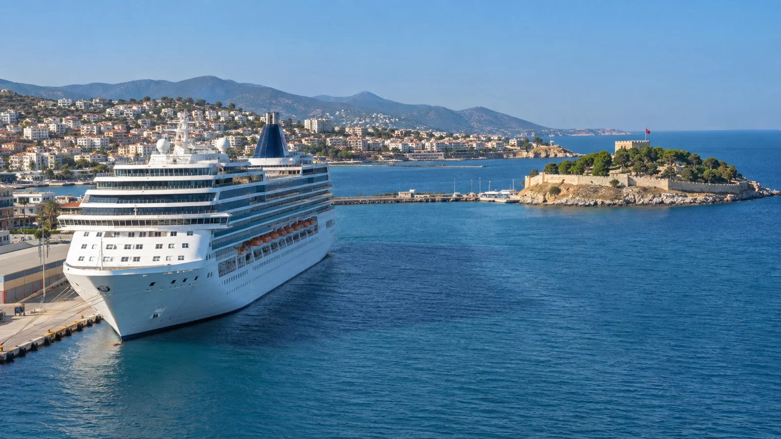 Cruise ship at Kuşadası Ege Port