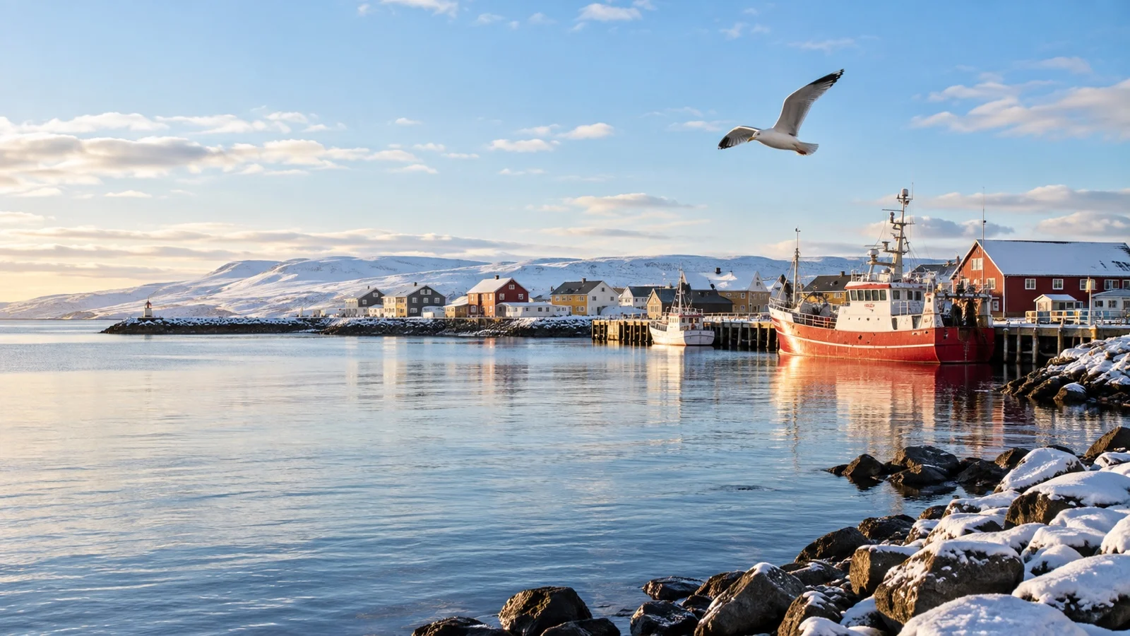 Vadsø village and harbor