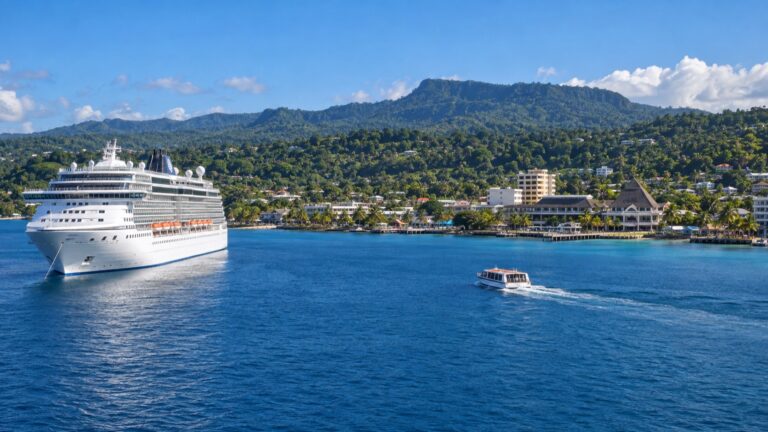 Cruise ship tendering into Port Vila in Vanuatu