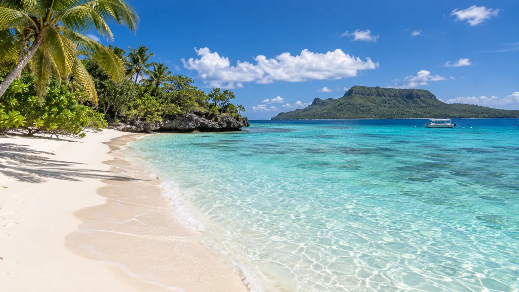 White sand and tender landing on Vanuatu’s Mystery Island