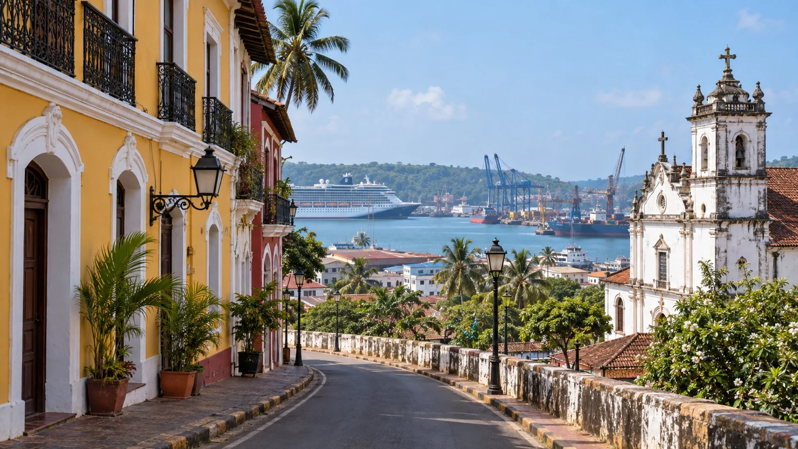 Quiet street in Vasco da Gama Goa