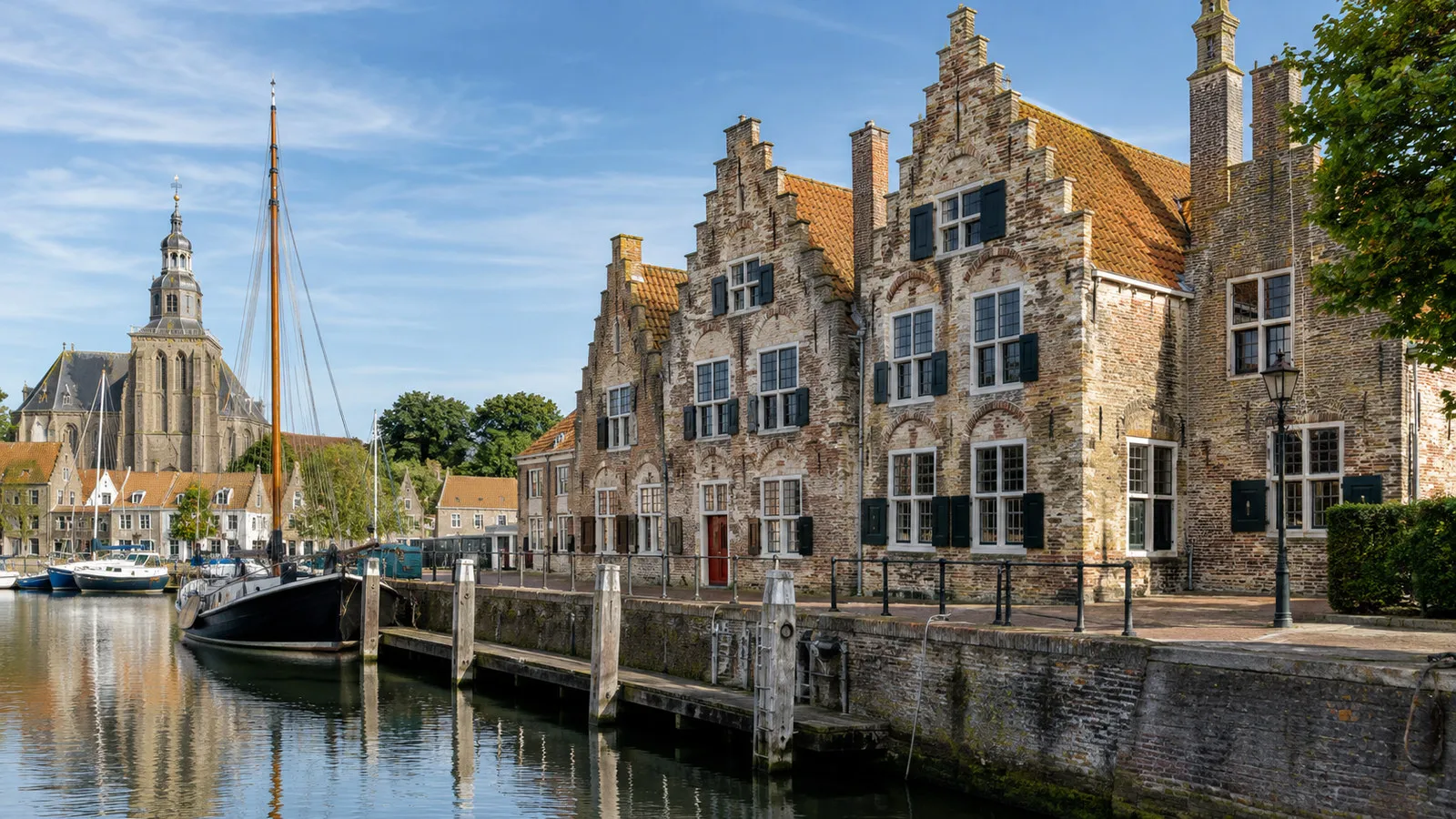 Museum Veere's historic Scottish Houses beside the old harbor