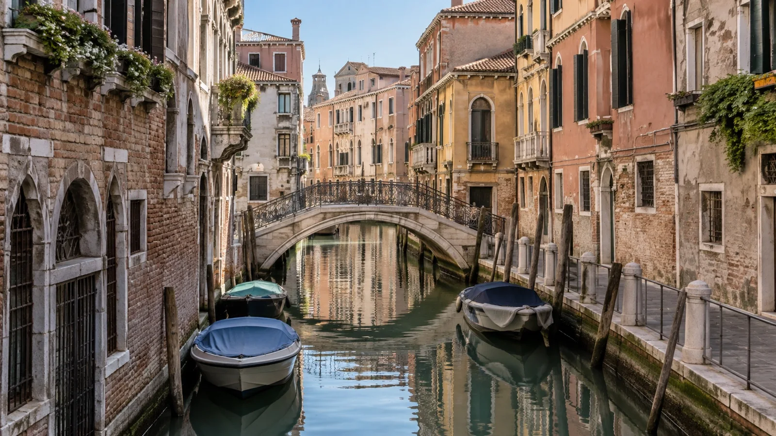 Quiet canal in Venice Santa Croce district