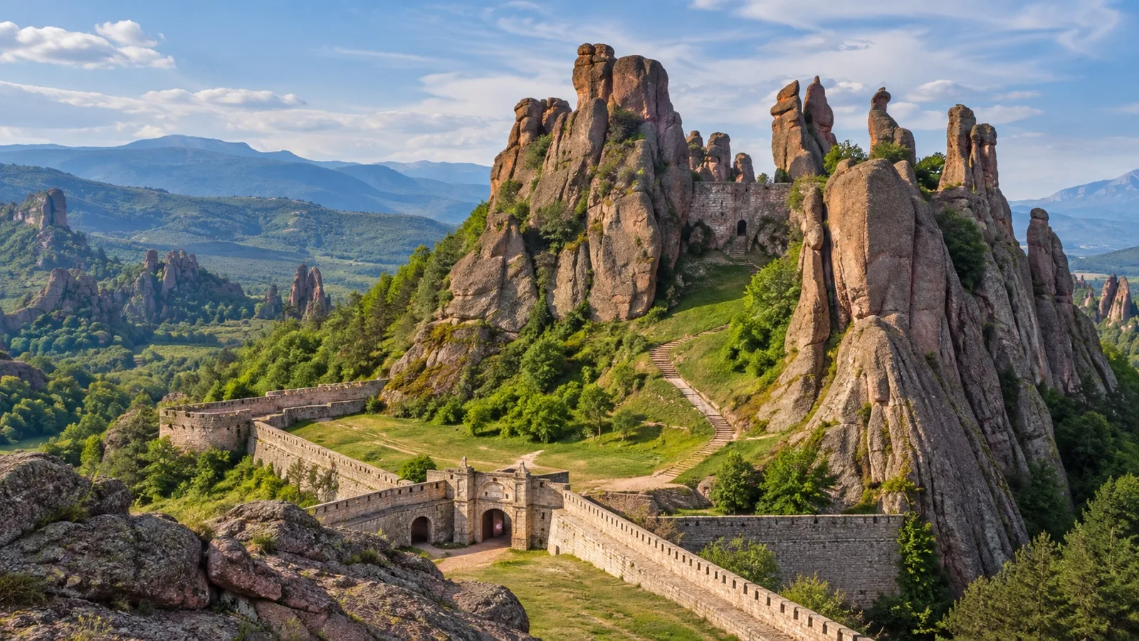 Belogradchik Rocks and fortress walls in northwestern Bulgaria