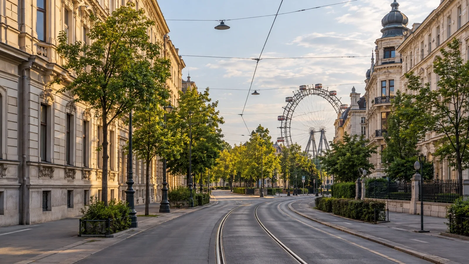 Vienna Praterstern hotel district and transit area