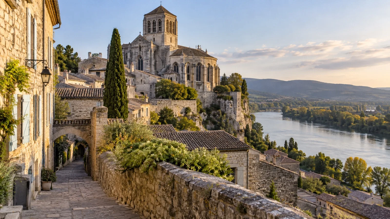 Viviers cathedral above Rhône town