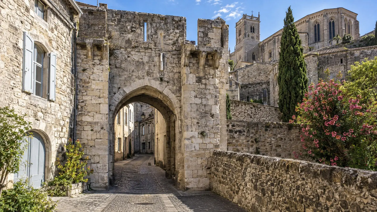 Stone gate in historic Viviers