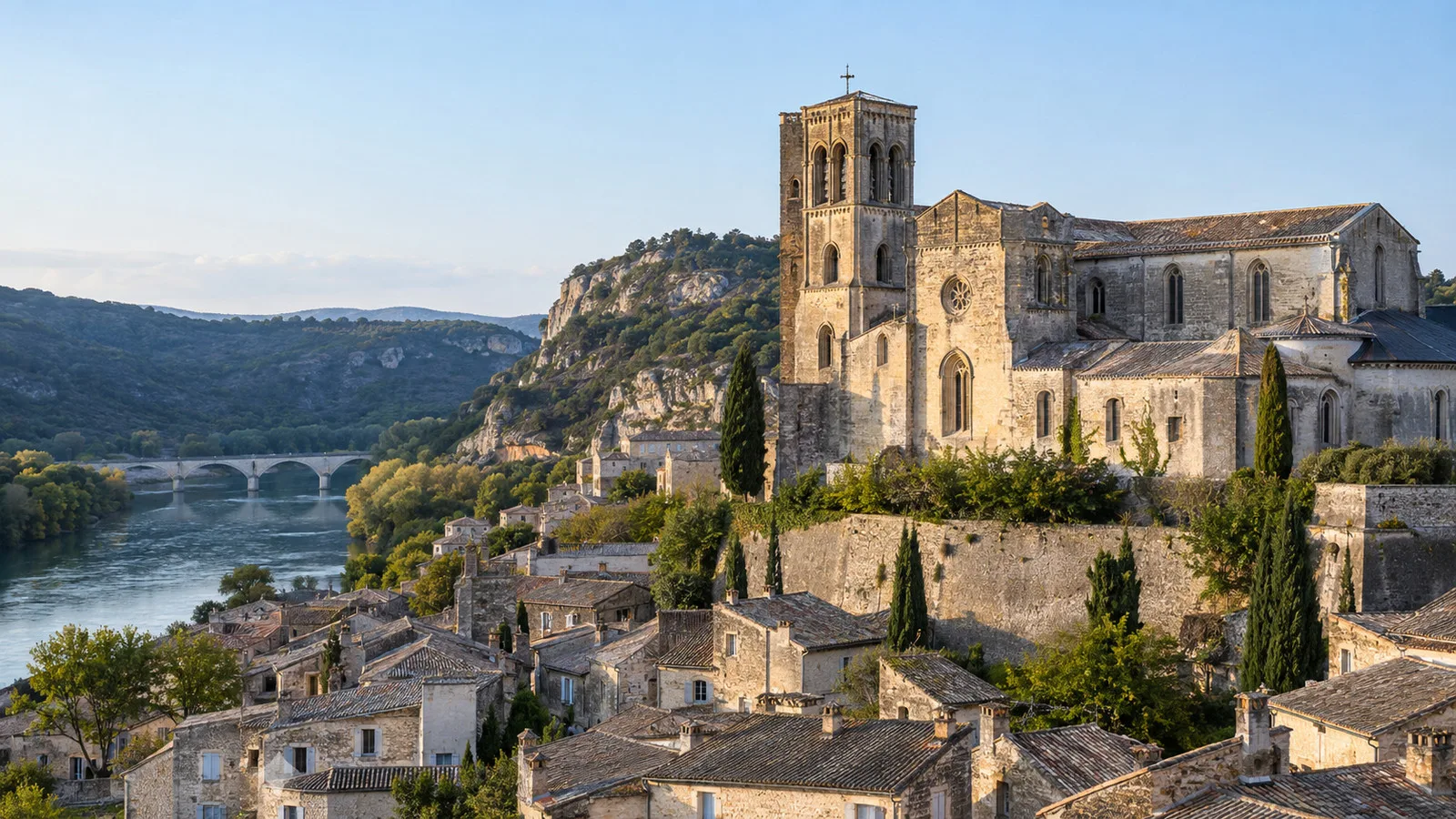 View of Saint-Vincent Cathedral near Viviers