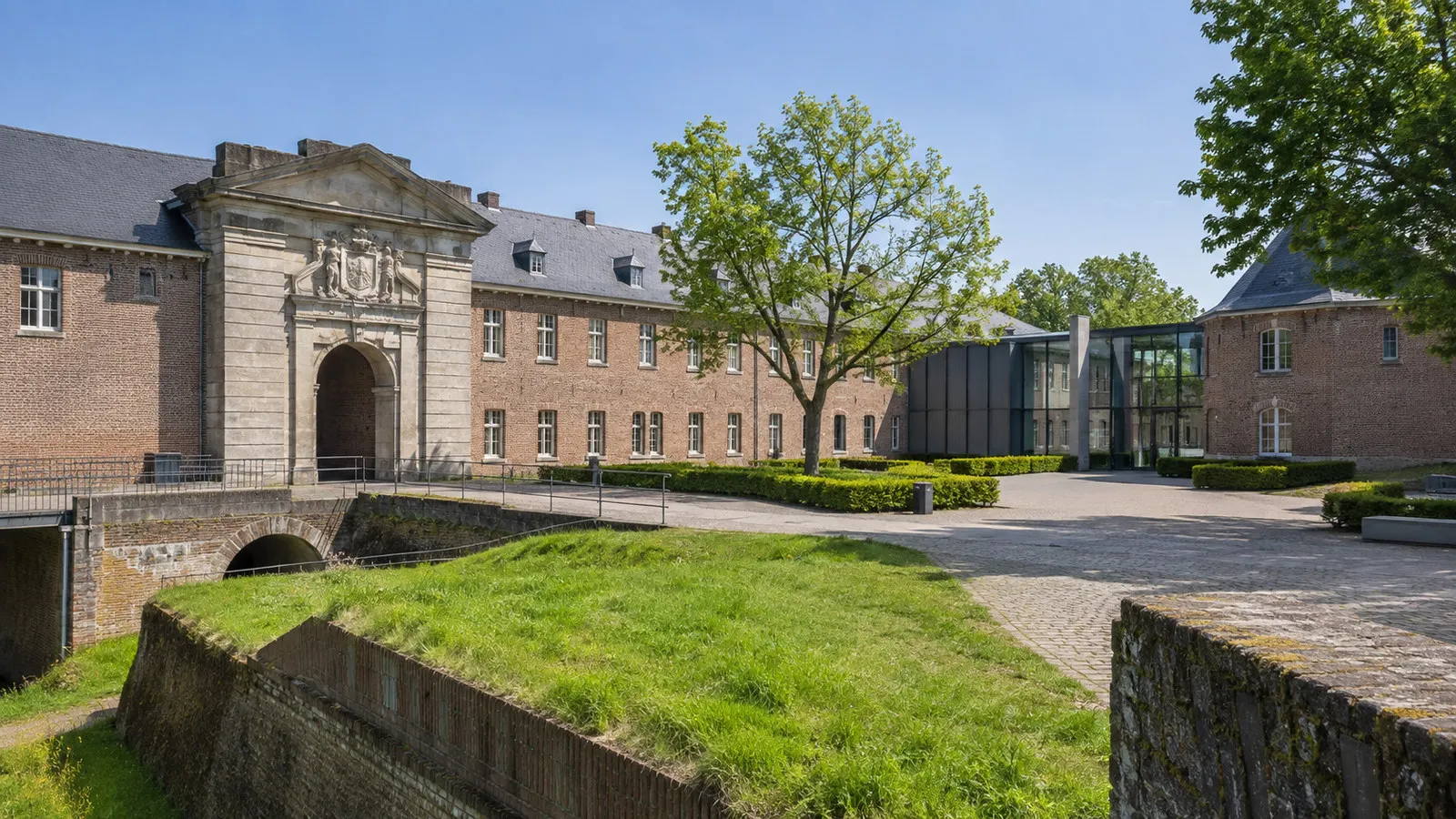 Wesel citadel museum building and stone entrance